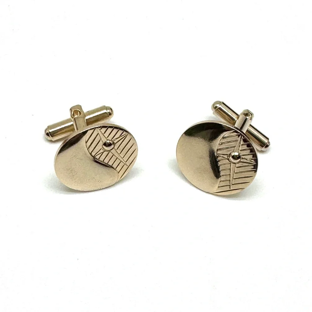 Vintage Goldtone Yin Yang Cufflinks